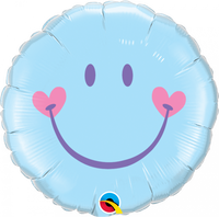 Baby Blue Smiley Face 18 inch