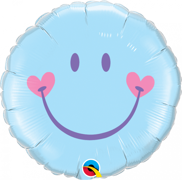 Baby Blue Smiley Face 18 inch